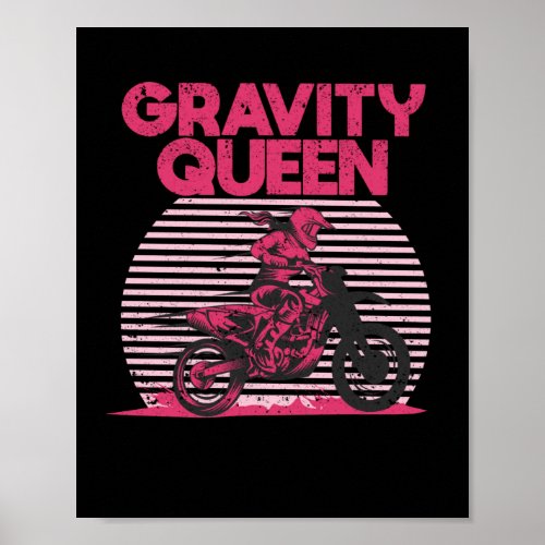 Funny Dirt Bike Rider Motocross Biker Girl Poster