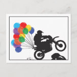 Funny Dirt Bike with Balloons Birthday Postcard<br><div class="desc">This Hilarious Balloons on a Dirt Bike Birthday Postcard is Perfect for the Rider You Love.</div>