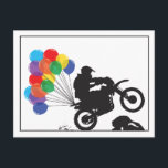 Funny Dirt Bike with Balloons Birthday Postcard<br><div class="desc">This Hilarious Balloons on a Dirt Bike Birthday Postcard is Perfect for the Rider You Love.</div>