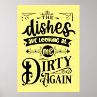 funny dirty dishes word art kitchen