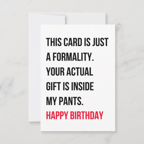 Funny dirty happy birthday card for him & her