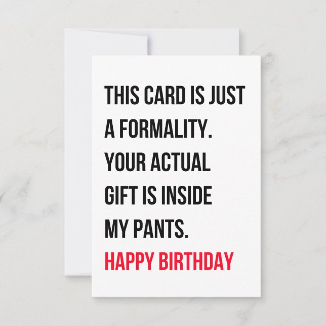 Funny dirty happy birthday card for him & her (Front)