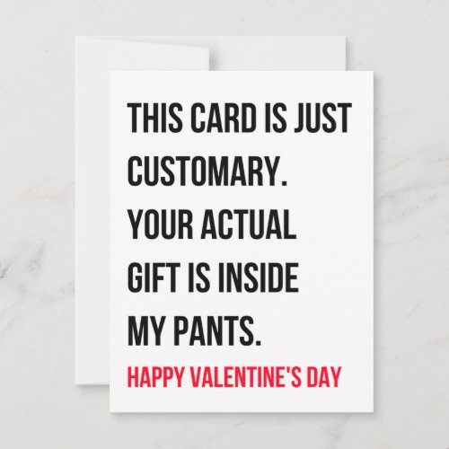 Funny Dirty Naughty Valentines Day Card
