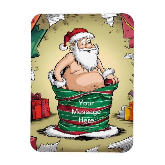 Funny Dirty Santa Christmas Collection Magnet (Vertical)