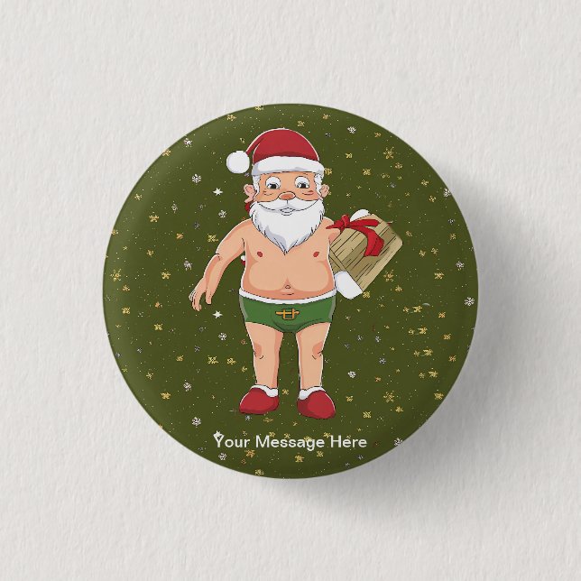 Funny Dirty Santa Christmas Collection Paper Cups Button (Front)