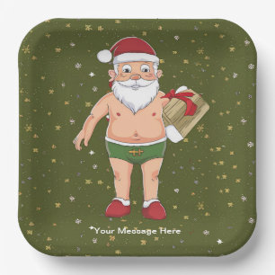 Funny Dirty Santa Christmas Collection Paper Cups Plates
