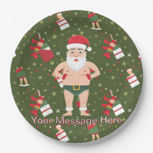 Funny Dirty Santa Christmas Collection Paper Cups Plates