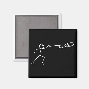 Funny Disc Golf Art Stickman Disc Golf Lover Magnet