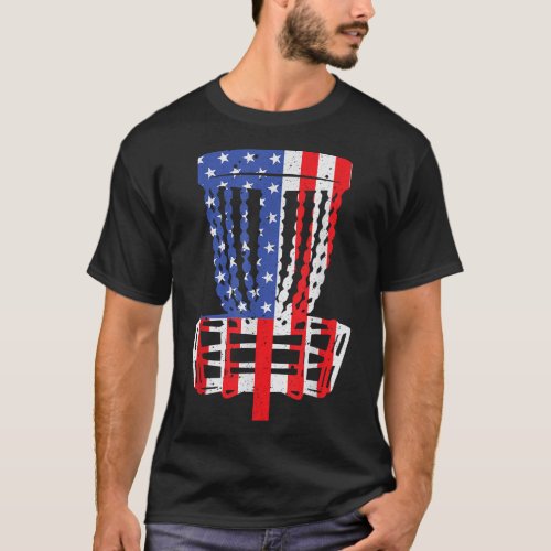 Funny Disc Golf Designs For Men Women American Fla T_Shirt