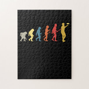 Funny Disc Golf Evolution Gift Vintage Frisbee Jigsaw Puzzle