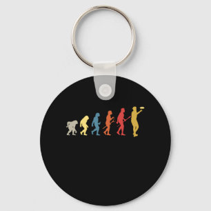Funny Disc Golf Evolution Gift Vintage Frisbee Keychain