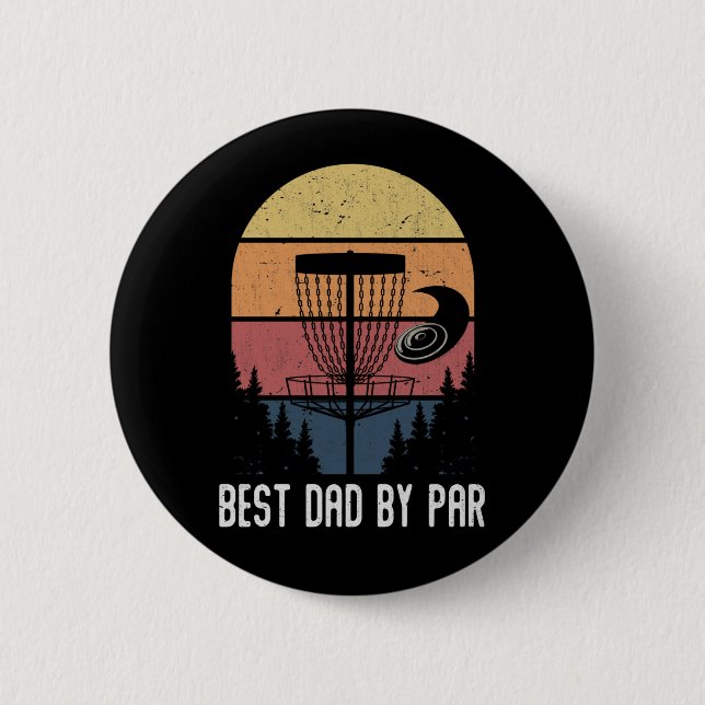 Funny Disc Golf Father Frisbee Dad Button (Front)