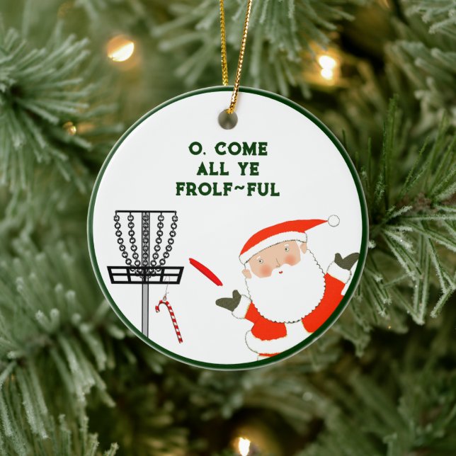 Funny Disc Golf Gift Ceramic Ornament (Tree)