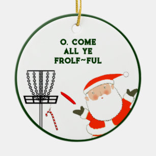 Funny Disc Golf Gift Ceramic Ornament