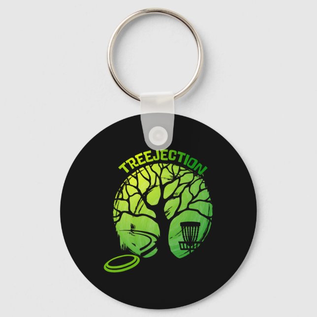 Funny Disc Golf Graphic Tree  Keychain (Front)