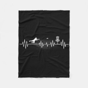 Funny Disc Golf Heartbeat Cute Alternative Sports Fleece Blanket