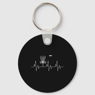 Funny Disc Golf Heartbeat Cute Alternative Sports  Keychain