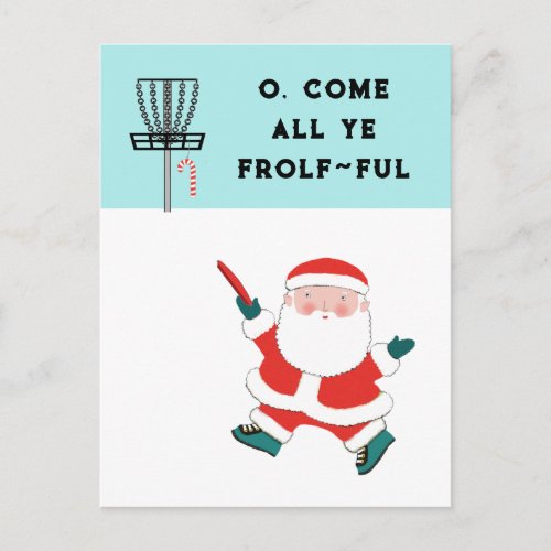Funny Disc Golf Holiday Postcard