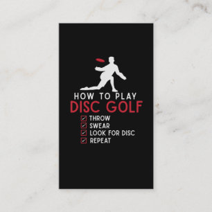 Funny Disc Golf Instruction Frisbee Disc Golfing Business Card