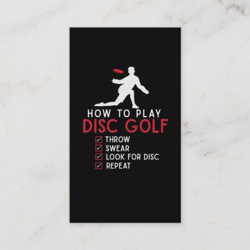 Funny Disc Golf Instruction Frisbee Disc Golfing Business Card