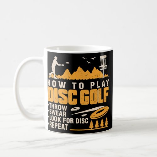 Funny Disc Golf Men Women Vintage Retro Disc Coffee Mug