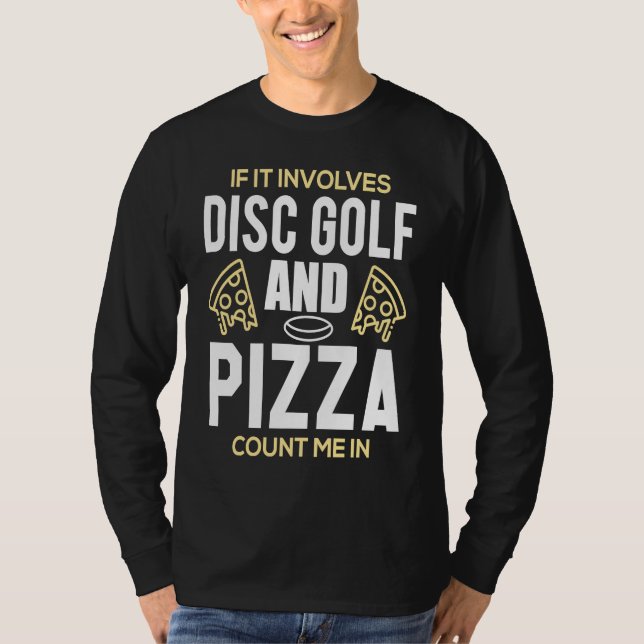 Funny Disc Golf Men's Pizza Lover Frisbee Golfer T-Shirt (Front)