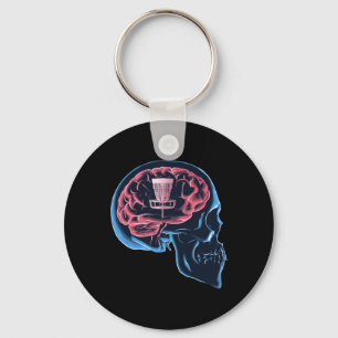 Funny Disc Golf Player Brain Disc Golf Sport  Keychain