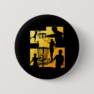 Funny Disc Golf Player Cool Flying Disk Sports Ent Button