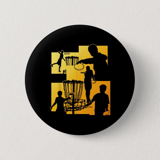Funny Disc Golf Player Cool Flying Disk Sports Ent Button (Front)