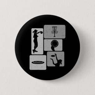 Funny Disc Golf Player Cool Flying Disk Sports Ent Button