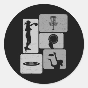 Funny Disc Golf Player Cool Flying Disk Sports Ent Classic Round Sticker