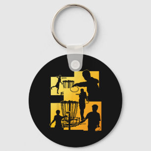 Funny Disc Golf Player Cool Flying Disk Sports Ent Keychain