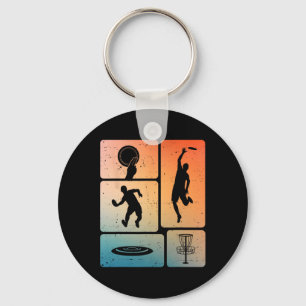 Funny Disc Golf Player Cool Flying Disk Sports Ent Keychain