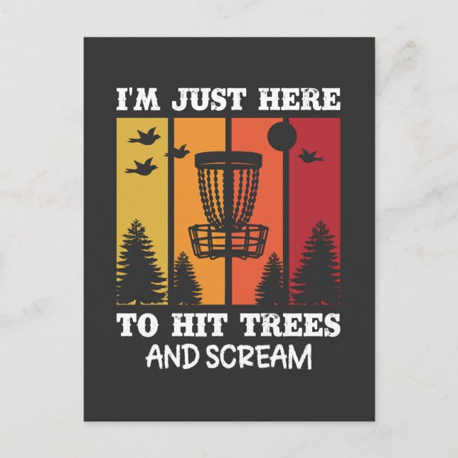 Funny Disc Golf Quote Retro Disc Golf Postcard (Front)