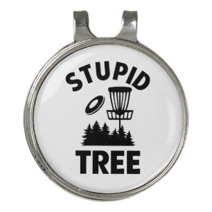 Funny Disc Golf Quote Stupid Tree Golf Hat Clip