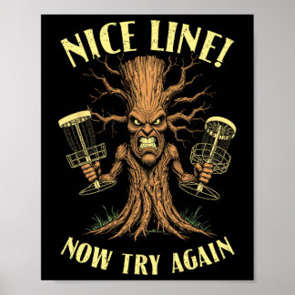 Funny Disc Golf Sket Guardian Tree Nice Line Try A Poster
