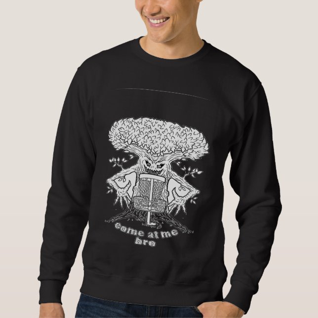 Funny Disc Golf Stupid Tree Distressed Ultimate Fr Sweatshirt (Front)