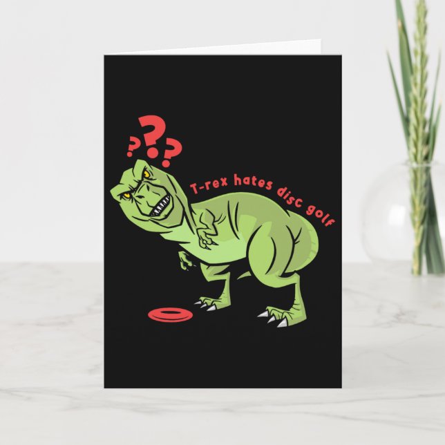 Funny Disc Golf T Rex Kids  Card (Front)