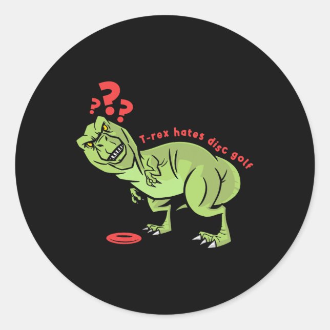 Funny Disc Golf T Rex Kids  Classic Round Sticker (Front)