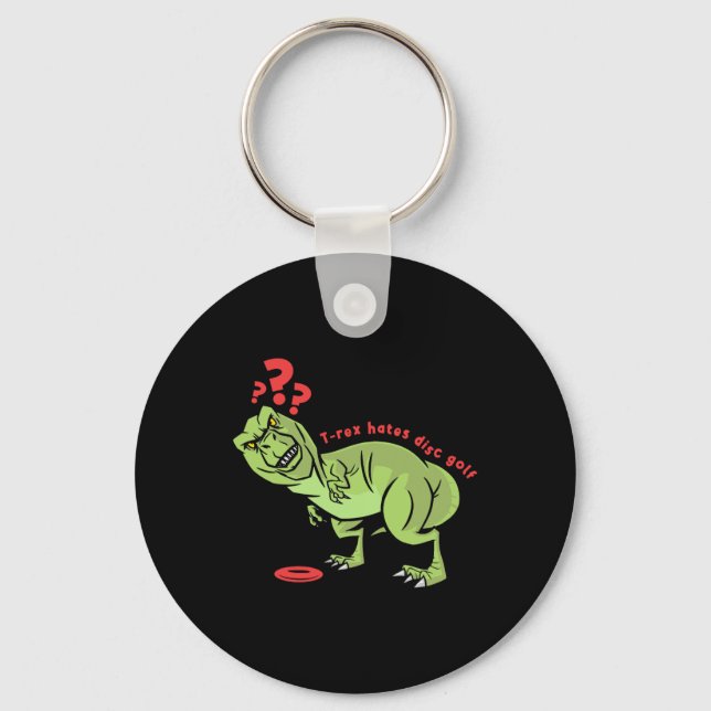 Funny Disc Golf T Rex Kids  Keychain (Front)