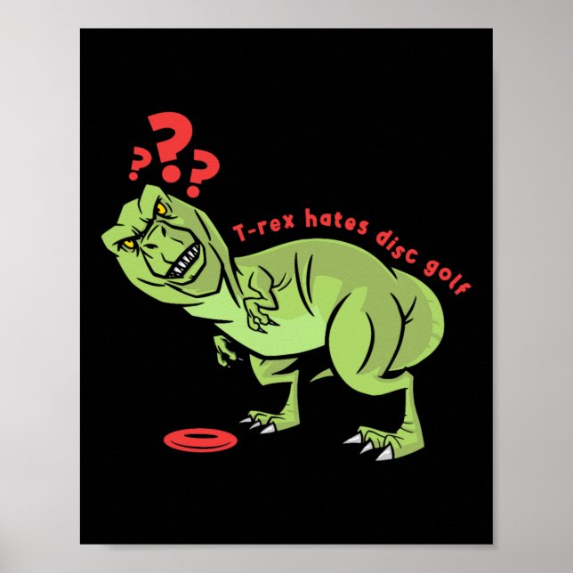 Funny Disc Golf T Rex Kids  Poster (Front)