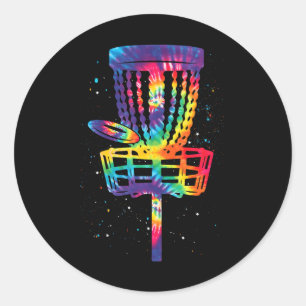 Funny Disc Golf Tie Dye Disc Golf For Classic Round Sticker