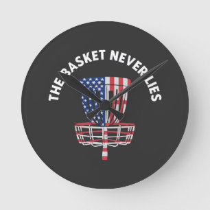Funny Disc Golf Ultimate Frisbee Lover Round Clock