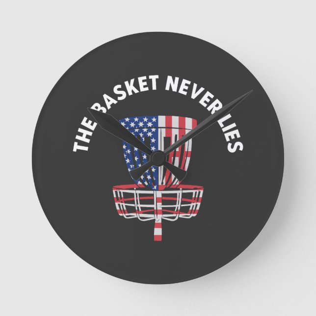 Funny Disc Golf Ultimate Frisbee Lover Round Clock (Front)