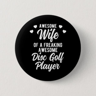 Funny Disc Golfer Husnd Gift For Disc Golf Player  Button
