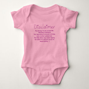 Funny Disclaimer- Girl Baby Bodysuit