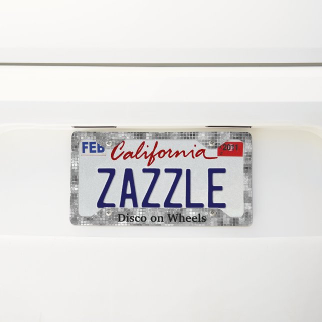 Funny Disco on Wheels License Plate Frame (On Car)