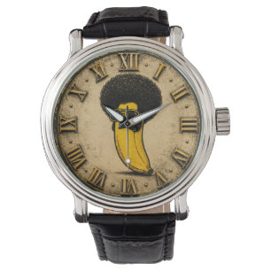 Funny Disco Retro Afro Banana Watch