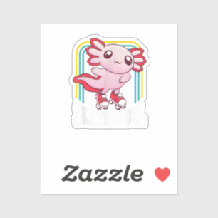 Funny Disco Roller Skate Axolotl Cute Salamander Sticker