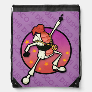 FUNNY DISCO SUSHI DRAWSTRING BACKPACK